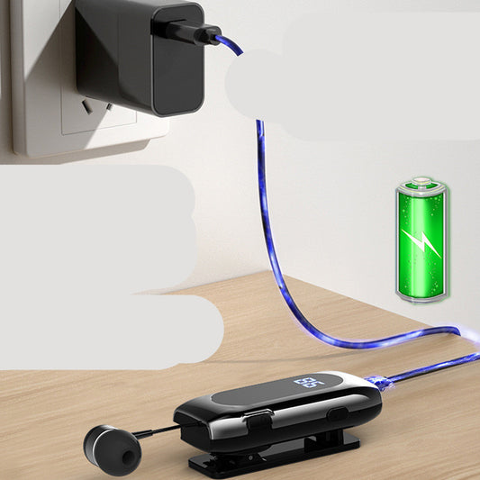 K55 Wireless Bluetooth Headset Lavalier Retractable Cable