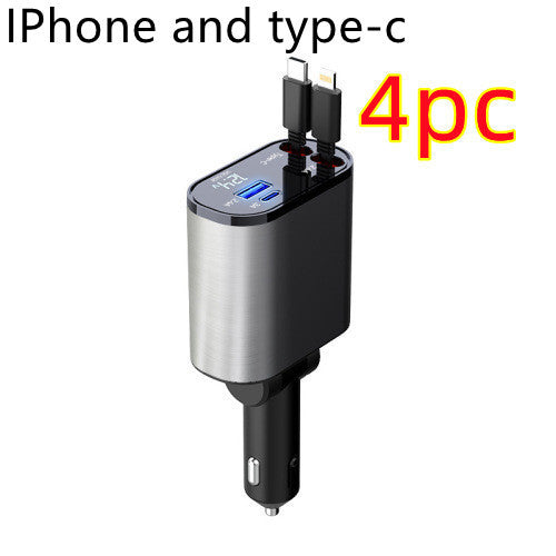 100W Super Fast Charging Car Cigarette Lighter USB And TYPE-C Adapter