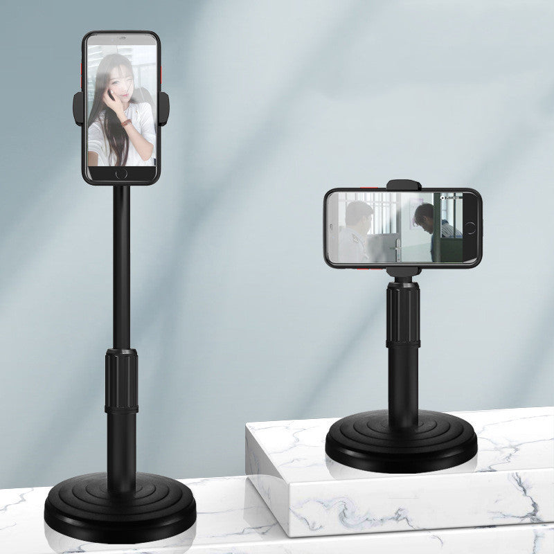 Live Streaming Phone Holder with Dimmable LED Ring Fill Light and 3 Phone Clips Hot Youtuber's Video Live Desk Liftable Stand