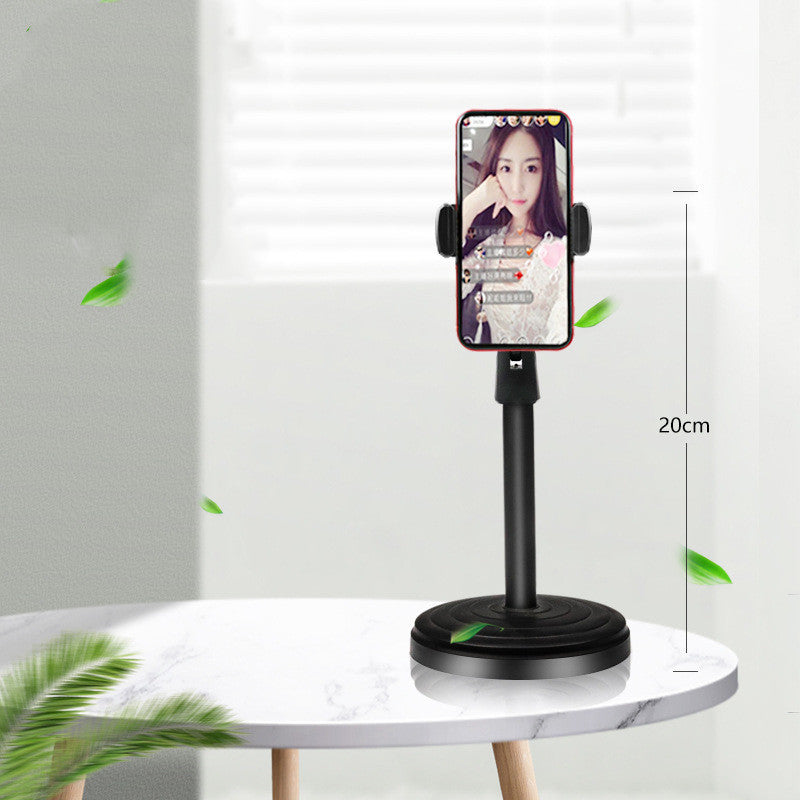 Live Streaming Phone Holder with Dimmable LED Ring Fill Light and 3 Phone Clips Hot Youtuber's Video Live Desk Liftable Stand