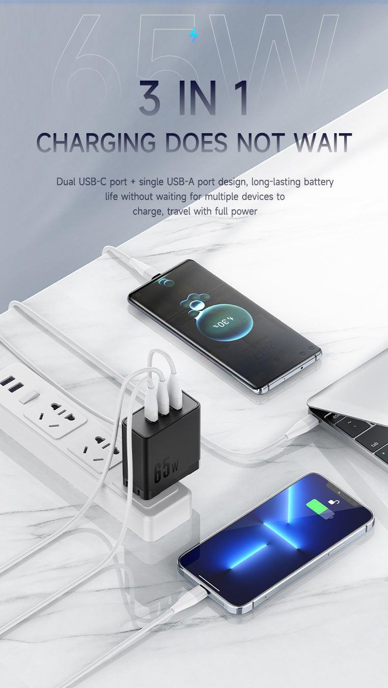 65W Gallium Nitride Charger GaN Multi-port