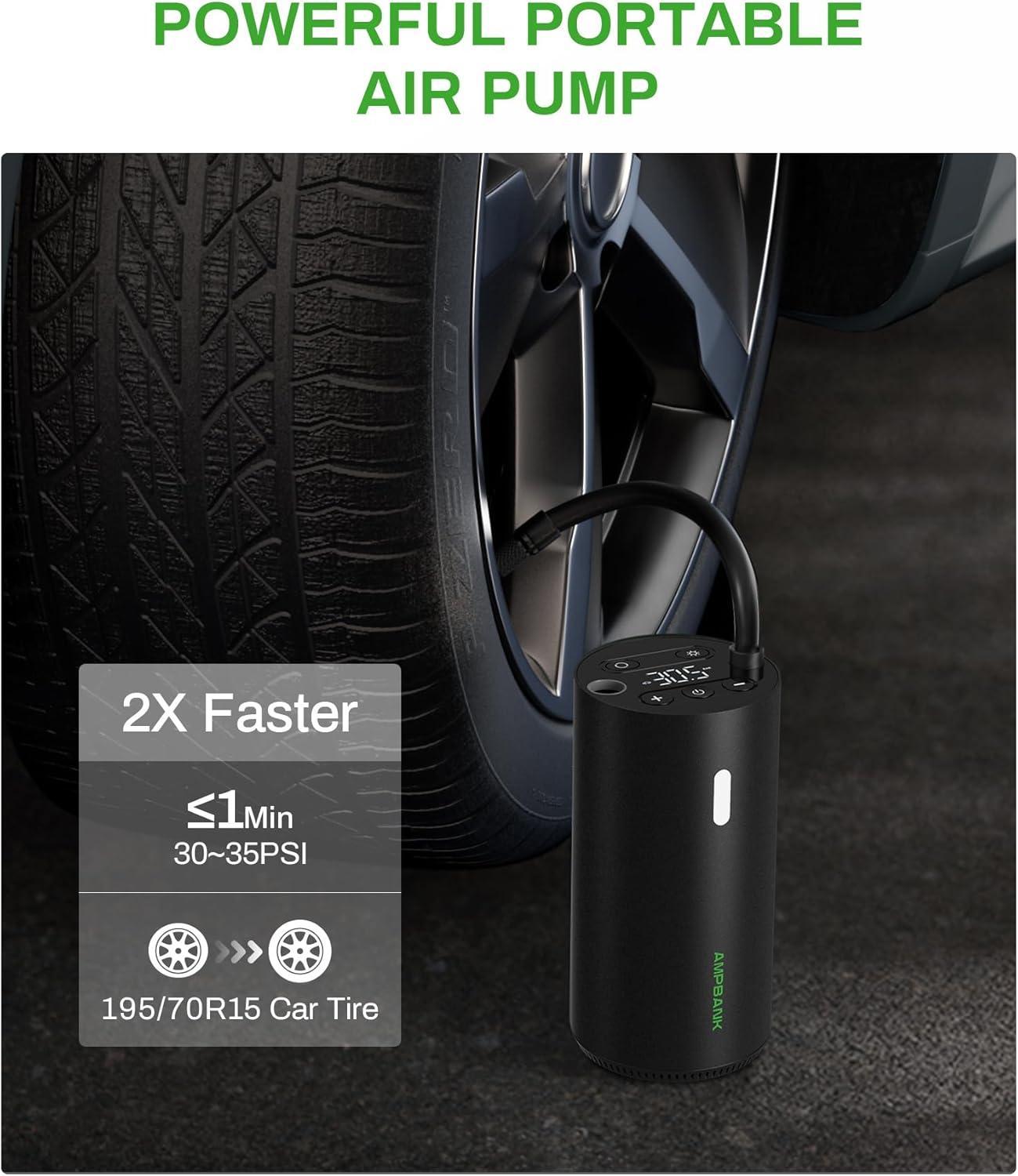Smart Portable Tire Air Pump For Cars, Motorcycles, Bicycles And Balls With Pressure Gauge And LED Screen For Fast Inflation