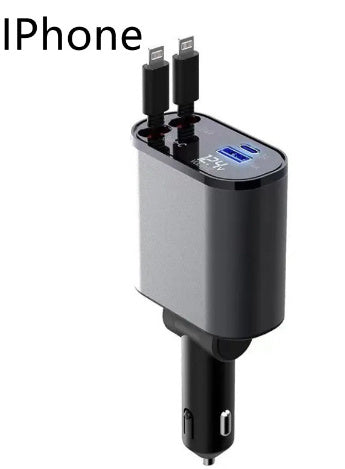 100W Super Fast Charging Car Cigarette Lighter USB And TYPE-C Adapter