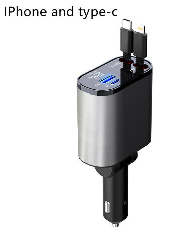 100W Super Fast Charging Car Cigarette Lighter USB And TYPE-C Adapter