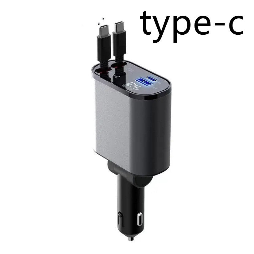 100W Super Fast Charging Car Cigarette Lighter USB And TYPE-C Adapter