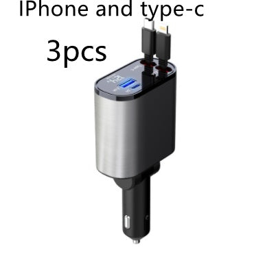 100W Super Fast Charging Car Cigarette Lighter USB And TYPE-C Adapter