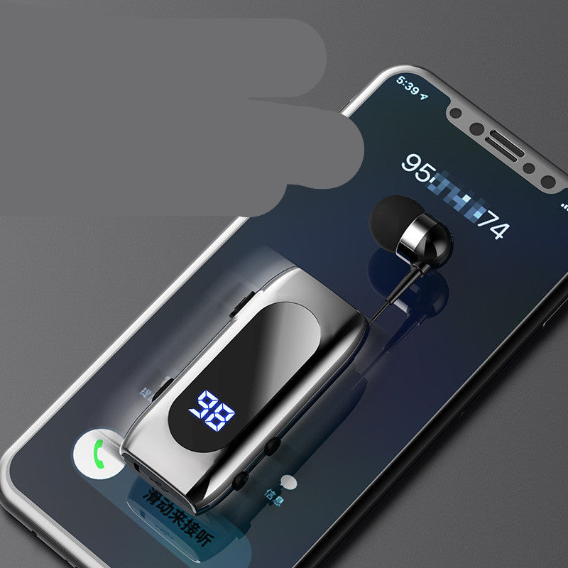 K55 Wireless Bluetooth Headset Lavalier Retractable Cable